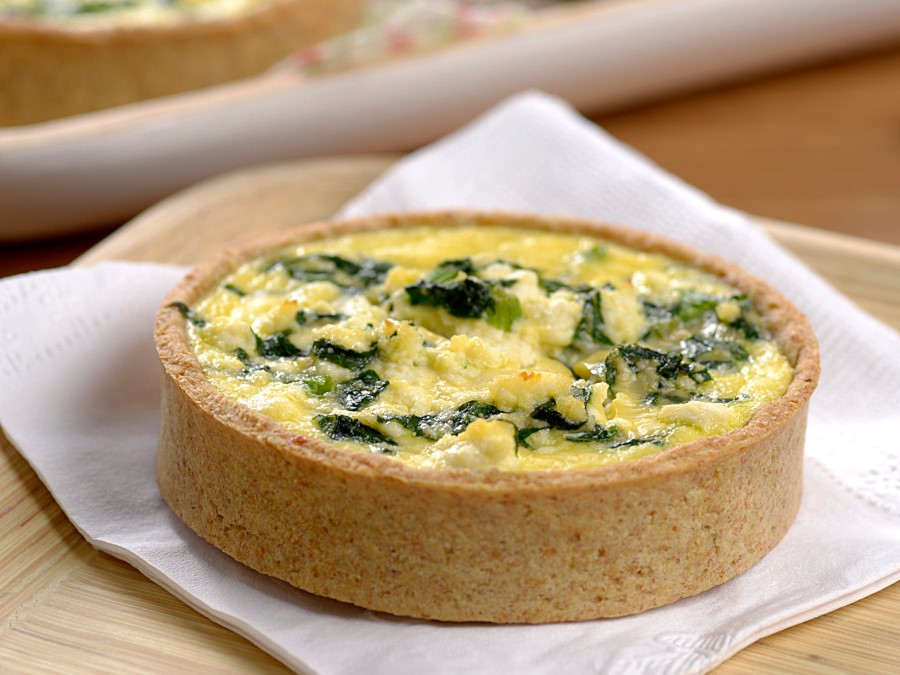 quiche integral de espinafre com ricota